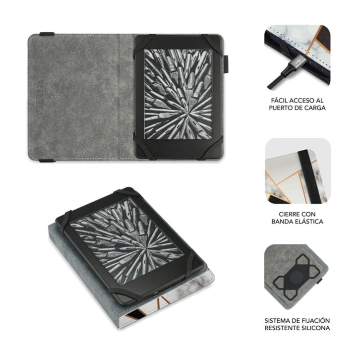 SUBBLIM Étui pour liseuse de 6 pouces CLEVER-EBOOK-CASE