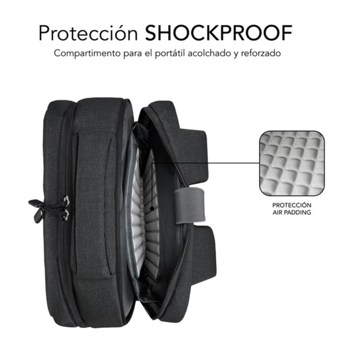 SUBBLIM Mochila de viaje acolchada para portátil de 15,6