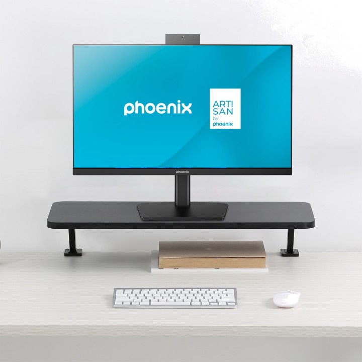 PHOENIX Rehausseur d’écran pour bureau en bois avec fixation