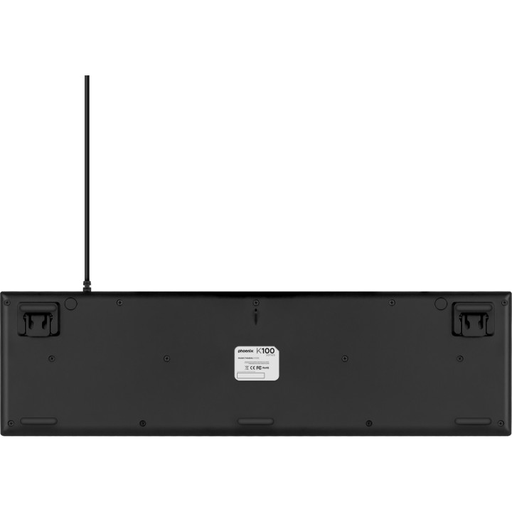 PHOENIX Teclado multimedia QWERTY con cable USB para oficina