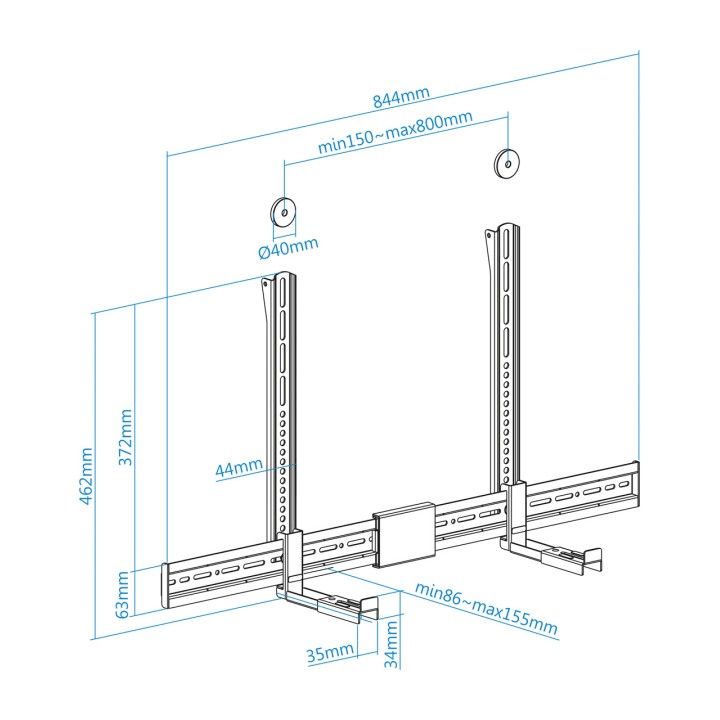 TOOQ Supporto universale per soundbar TQSBM-01 15KG