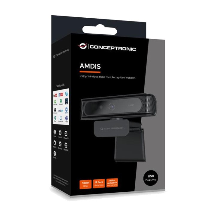 CONCEPTRONIC Webová kamera s rozpoznávaním tváre AMDIS09B