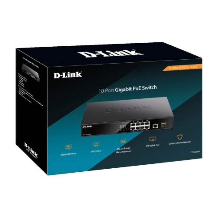 D-LINK Switch PoE non gestito a 10 porte DGS-1010MP