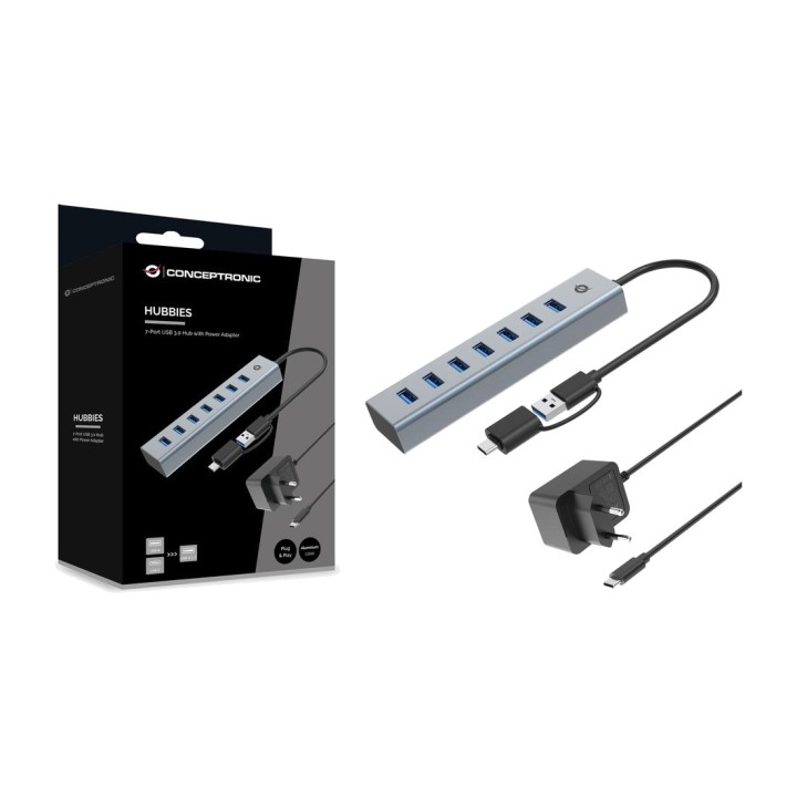 CONCEPTRONIC Hub USB-C a 7 porte con alimentatore