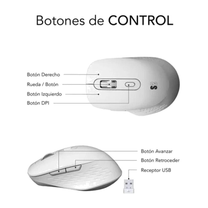 SUBBLIM Souris ergonomique sans fil rechargeable Bluetooth