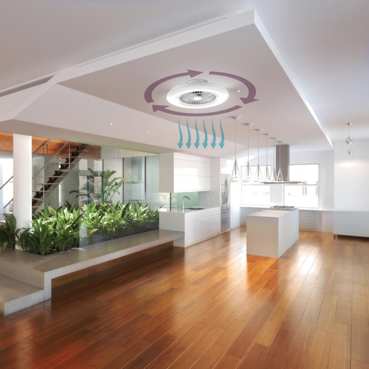 MUVIT Lámpara de techo LED inteligente con ventilador y
