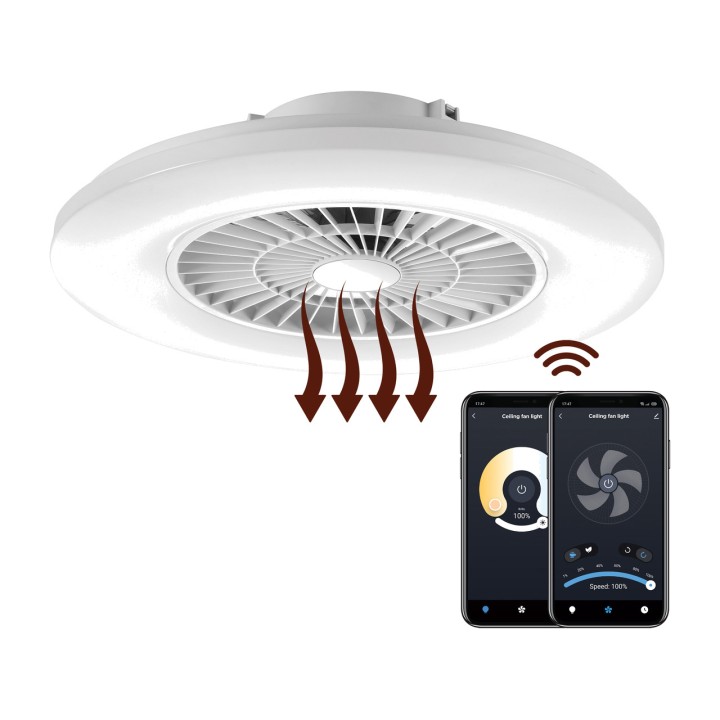 MUVIT Plafonnier LED intelligent avec ventilateur et