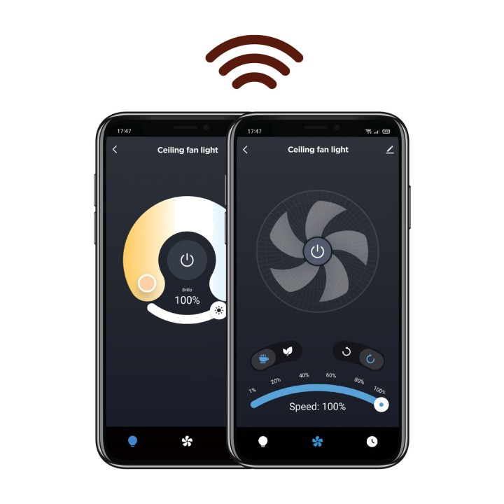 MUVIT Plafonnier LED intelligent avec ventilateur et