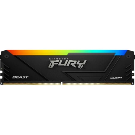 mémoire ram dimm pour ordinateur de bureau avec éclairage rgb fury beast ddr4 3200mhz 16gb cl16 kf432c16bb2a/16