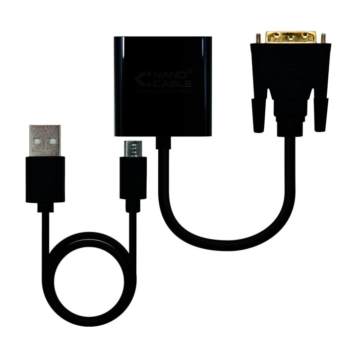 NANOCABLE Aktiver DVI-D-Stecker-auf-VGA-Buchse-Konverter mit