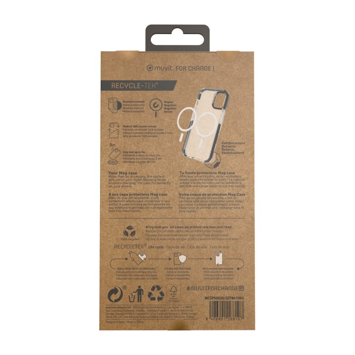 MUVIT Funda antigolpes magnética reciclada para móvil
