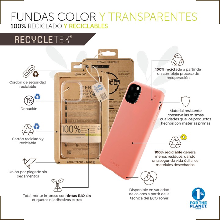MUVIT Recycelte Handyhülle RECYCLETEK-IPHONE 14 PRO MAX