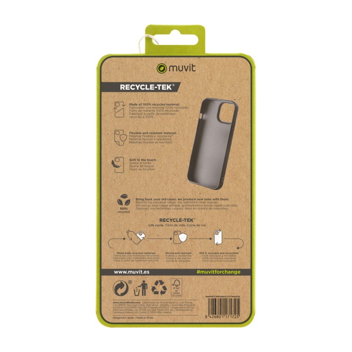 MUVIT Funda reciclada para móvil RECYCLETEK-IPHONE 15