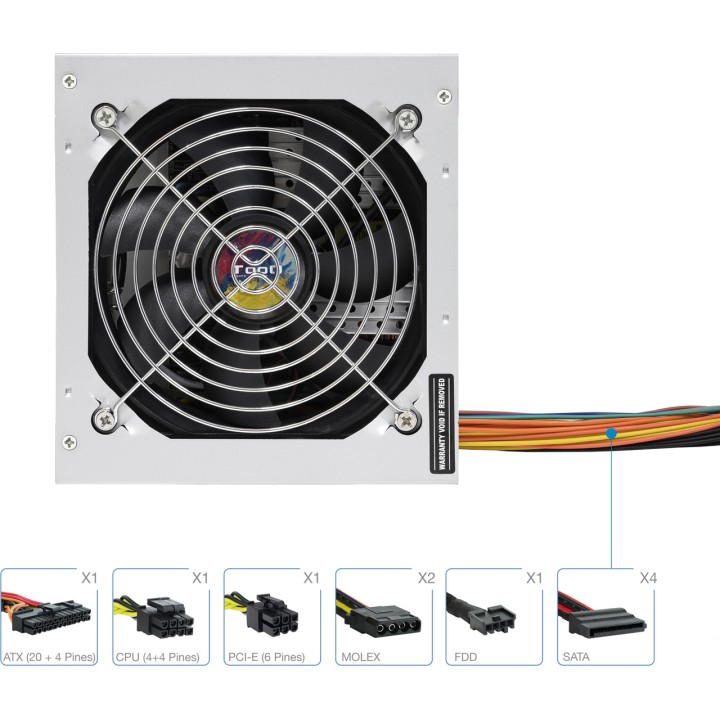 TOOQ ATX power supply with active PFC TQAPOLO-500SP 500W