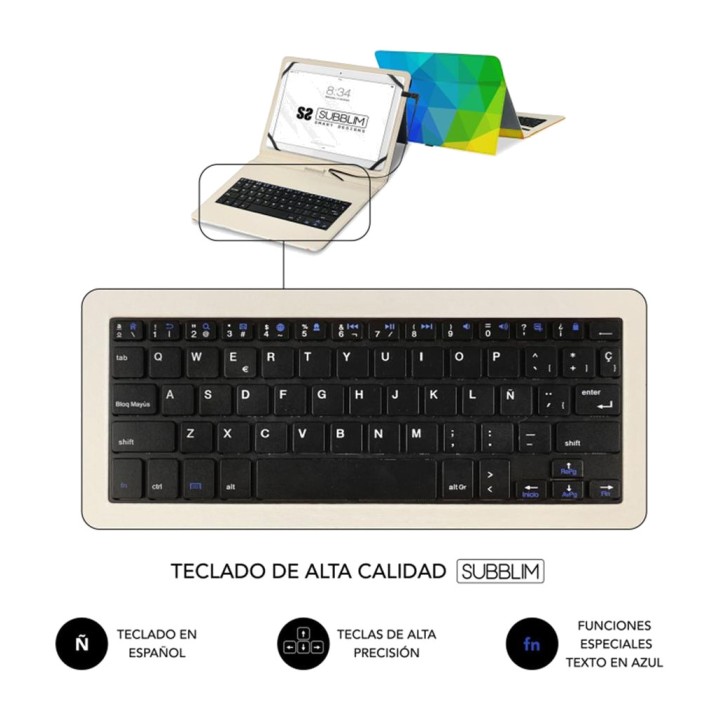 SUBBLIM Case with wired keyboard and geometric triangles for