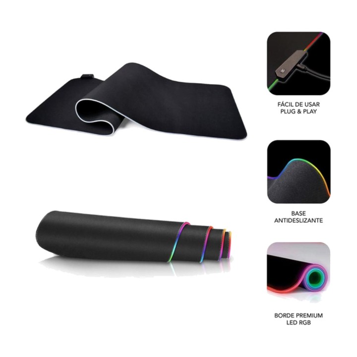 SUBBLIM Ekstra stor musemåtte med RGB-belysning PREMIUM-LED