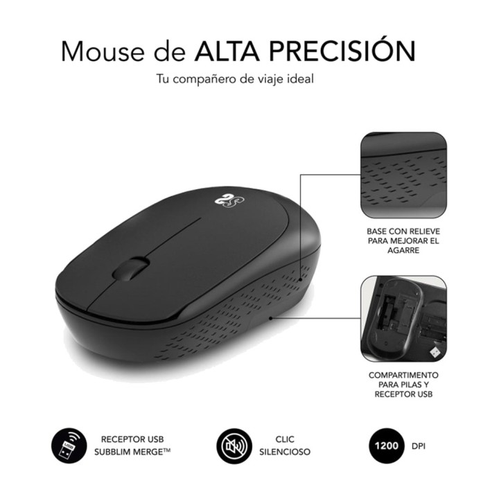 SUBBLIM Covoraș extra mare cu mouse wireless HARMONY-PAD