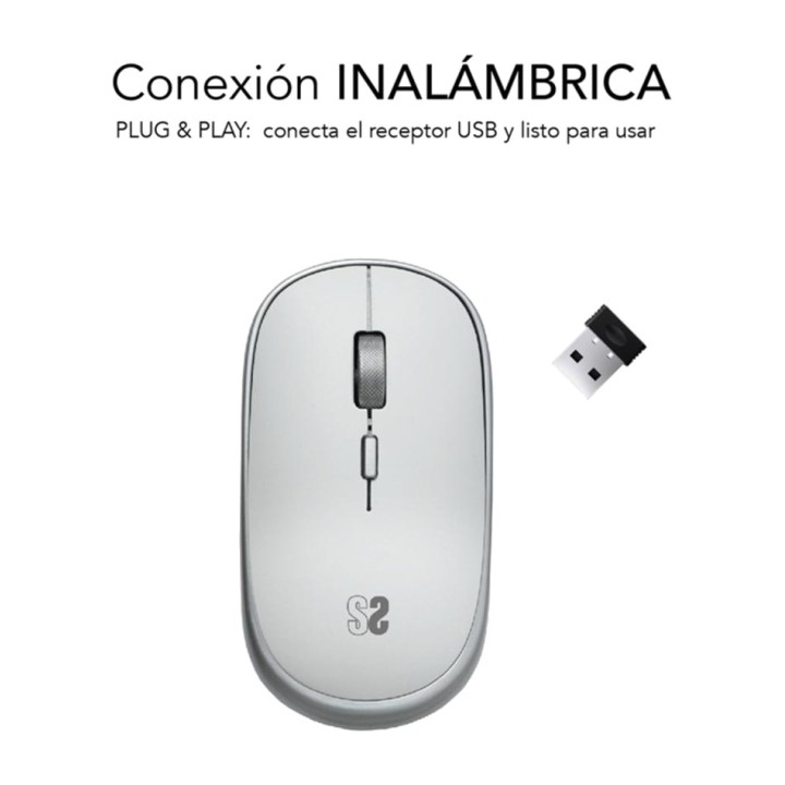 SUBBLIM Mini mouse wireless silenzioso a 4 pulsanti RF