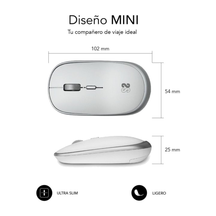 SUBBLIM Mini silent 4-button wireless mouse RF 1600DPI