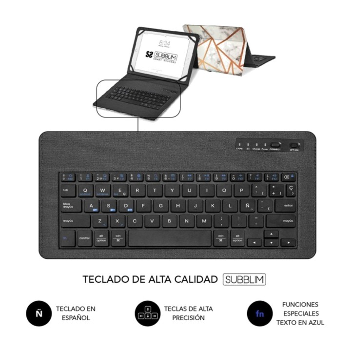 SUBBLIM Case with integrated Bluetooth keyboard for tablets