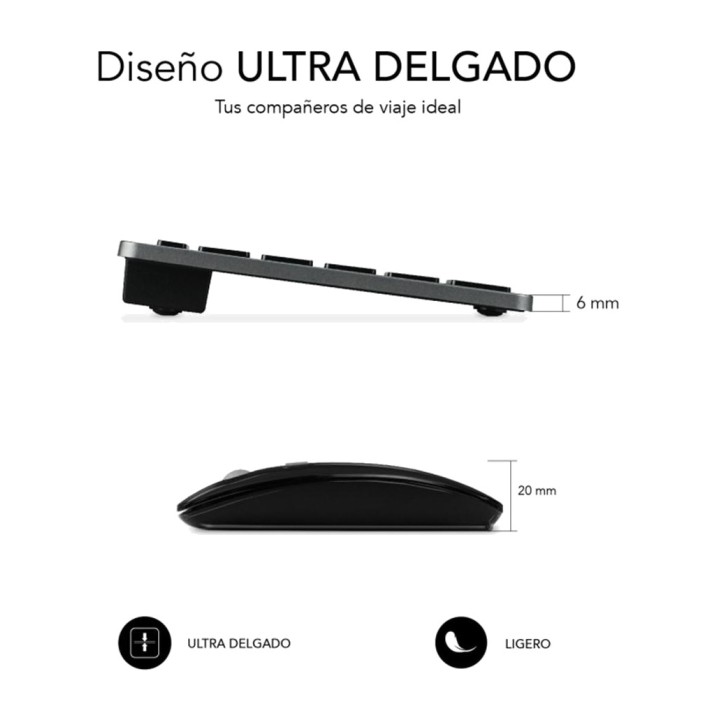 SUBBLIM Compact multi-device wireless keyboard and mouse