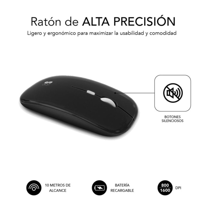 SUBBLIM Pack de teclado compacto y ratón inalámbricos multidispositivo BT 2.4G DSP0000021613VAR