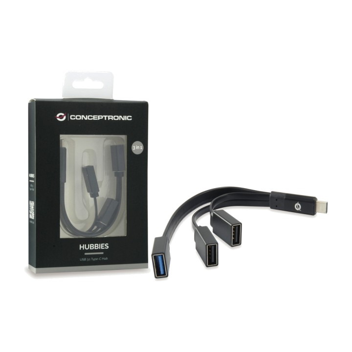CONCEPTRONIC Hub USB-C a 3 porte HUBBIES01 1X 3.0 2X 2.0
