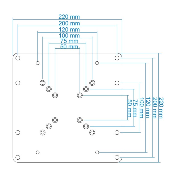 TOOQ VESA adapter plate for monitor mount VMA0200 200X200