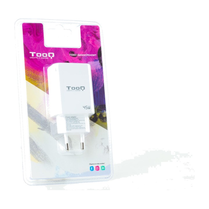 TOOQ Încărcător de perete GaN cu porturi USB C și A