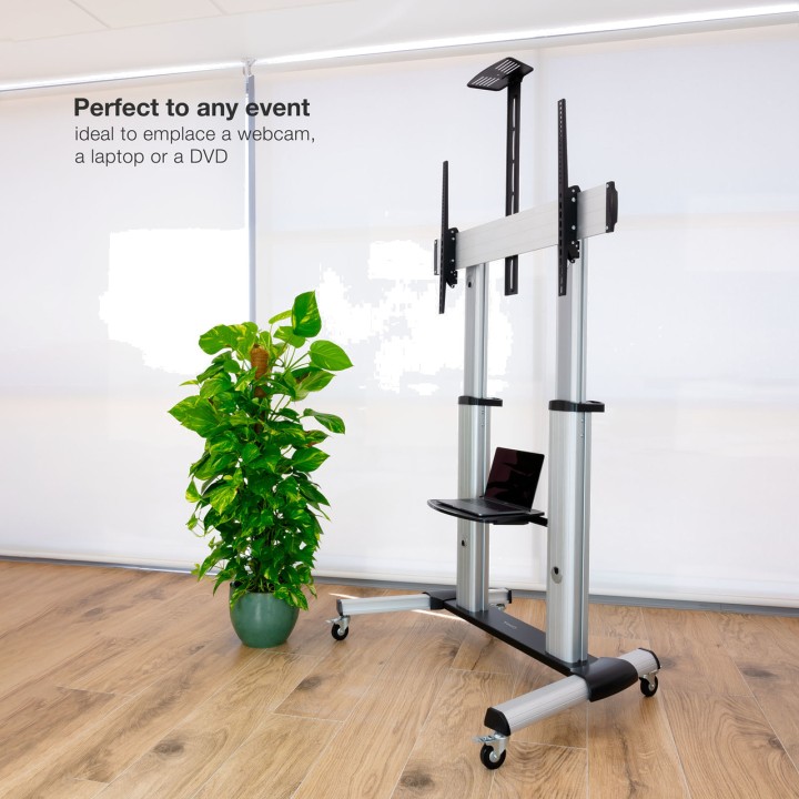 TOOQ Support de sol en aluminium avec plateaux pour