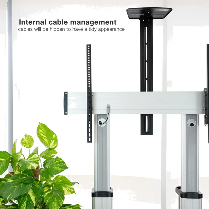 TOOQ Support de sol en aluminium avec plateaux pour