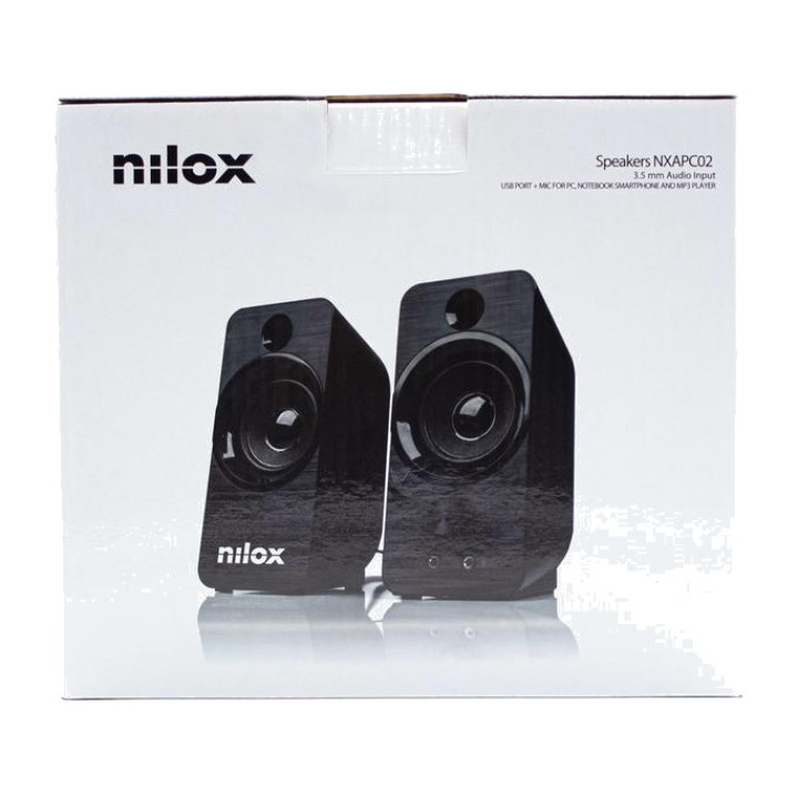 NILOX Altavoces estéreo para PC con alimentación USB NXAPC02