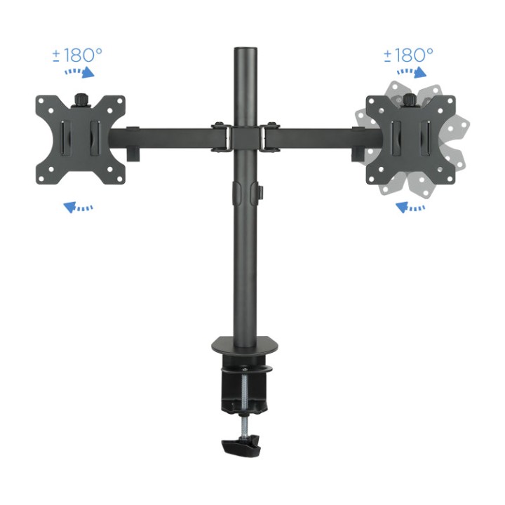 TOOQ Supporto da tavolo orientabile per due monitor DB1232TN