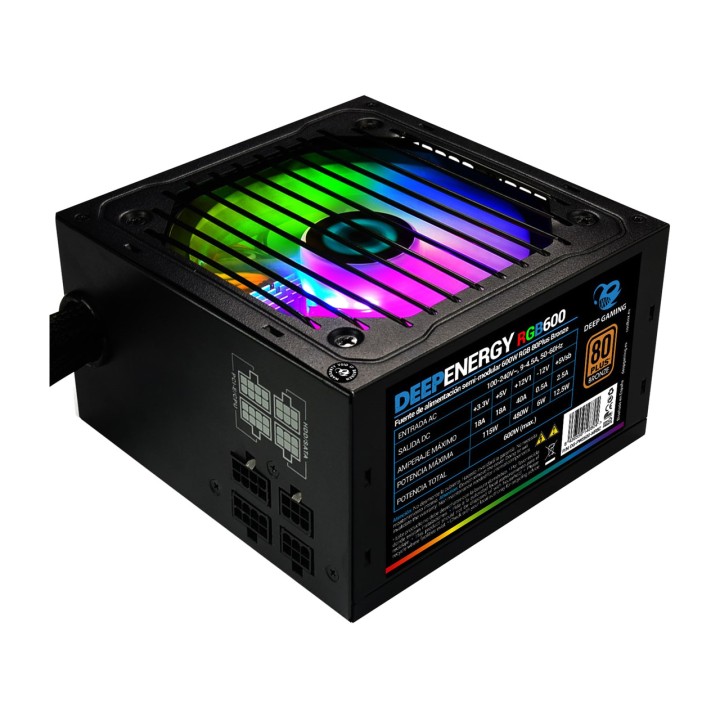 COOLBOX Semi-modular gaming power supply with RGB lighting