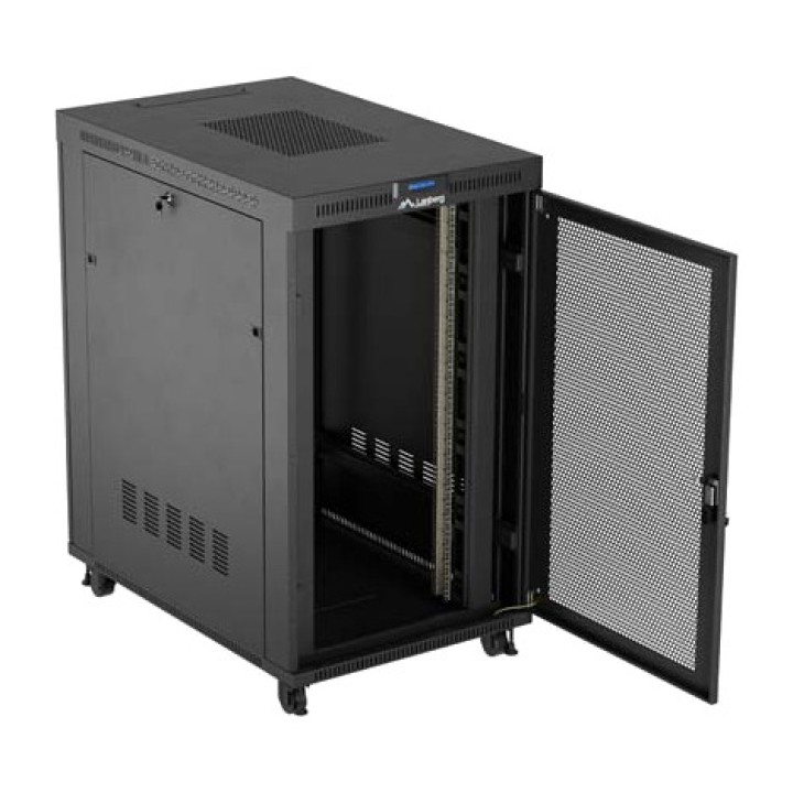 LANBERG Dulap rack de podea cu ușă perforată și ecran LCD
