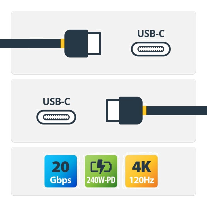 STARTECH.COM Cabo USB-C certificado para carregamento, dados
