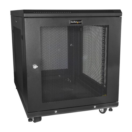 enclosed 4-post server rack cabinet 12u 19" 33" rk1233bkm
