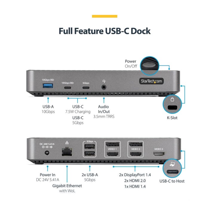 STARTECH.COM Station d’accueil USB-C 13-en-1 pour ordinateur