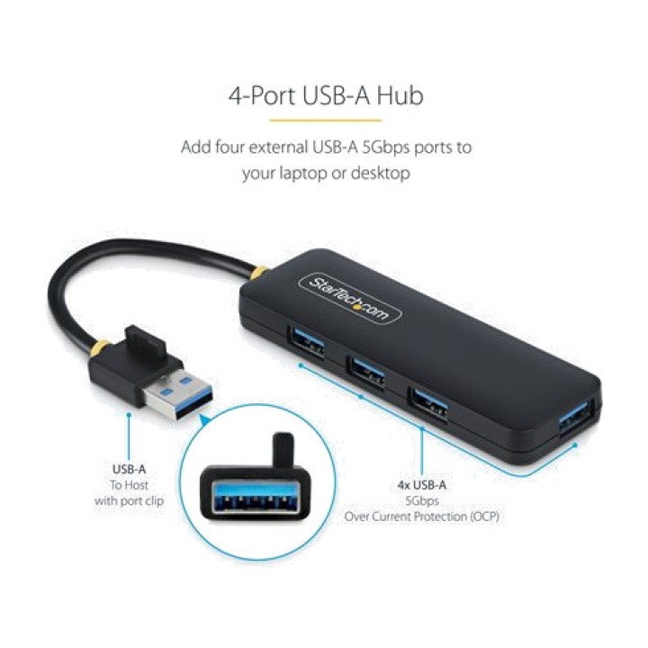 STARTECH.COM Mini-USB-Reisehub mit 4 USB-A-Anschlüssen