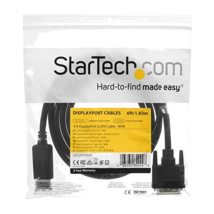 STARTECH.COM Cavo adattatore da DisplayPort a DVI-D 180 CM