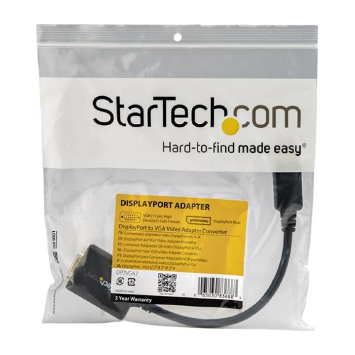 STARTECH.COM Adaptador activo DisplayPort macho a VGA hembra 28 CM DP2VGA2 DSP0000038545
