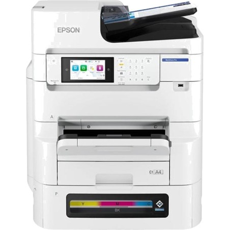 imprimante multifonction couleur à jet d’encre avec réseau, wi-fi et impression recto verso workforce-pro em-c8101rdwf a3