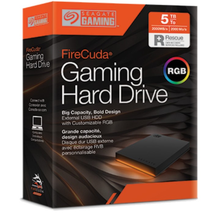 SEAGATE Disco duro externo portátil con iluminación RGB para