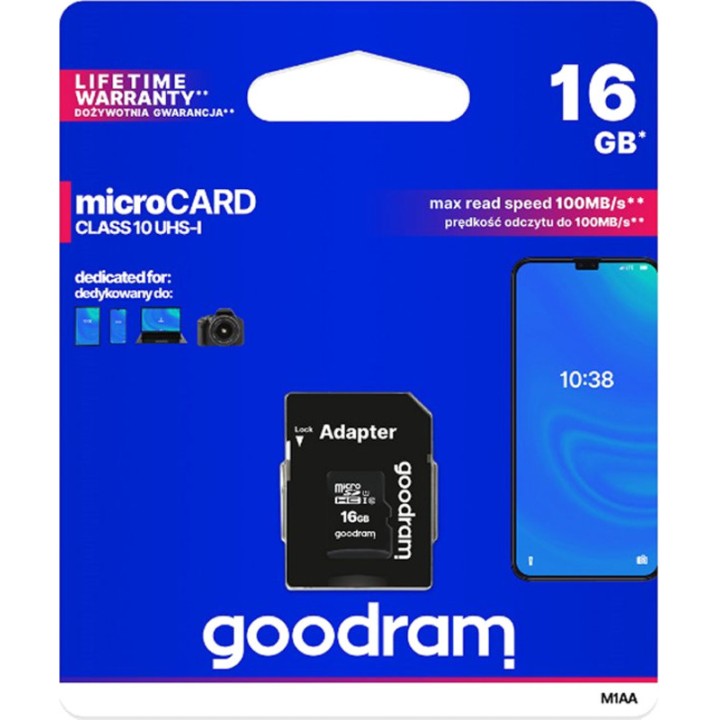 GOODRAM Tarjeta de memoria microSD con adaptador SD M1AA
