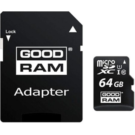 tarjeta de memoria microsd con adaptador sd m1aa 64gb cl10 uhs-i