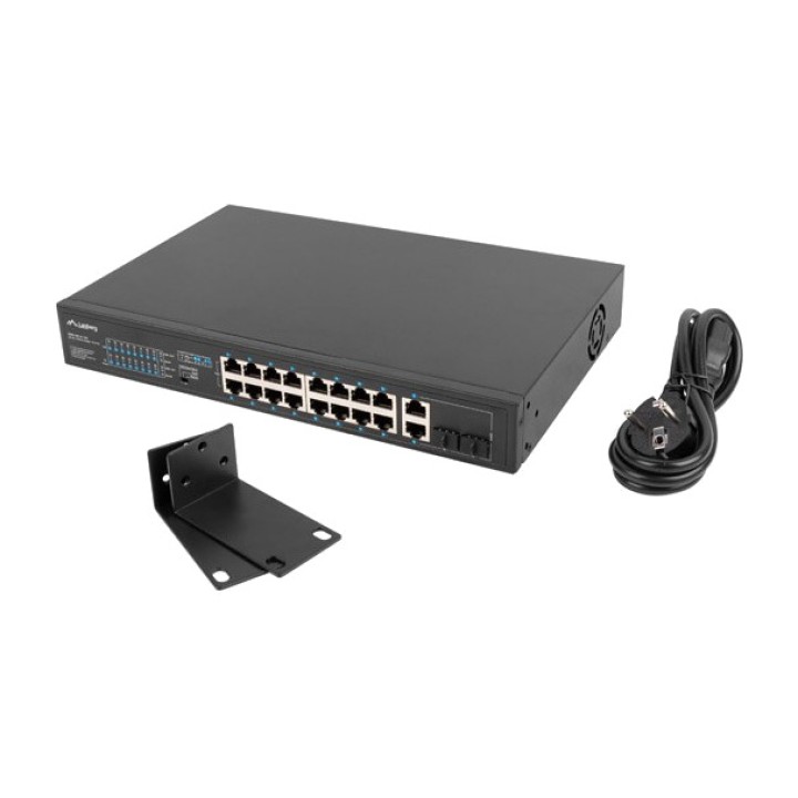 LANBERG Unmanaged PoE+-Switch mit 18 Ports und