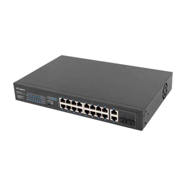 LANBERG Switch PoE+ no gestionable de 18 puertos con uplink