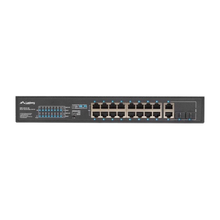 LANBERG Switch PoE+ no gestionable de 18 puertos con uplink