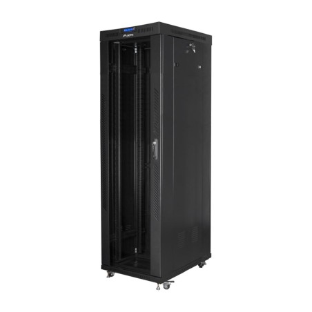 padlós rack szekrény üvegajtóval 19" 42u 600x1000mm ff01-6042-12b