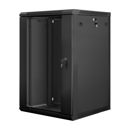 armadio rack da parete con porta in vetro 19" 18u 600x600mm wf01-6618-10b